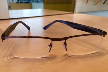 Pair of glasses on table