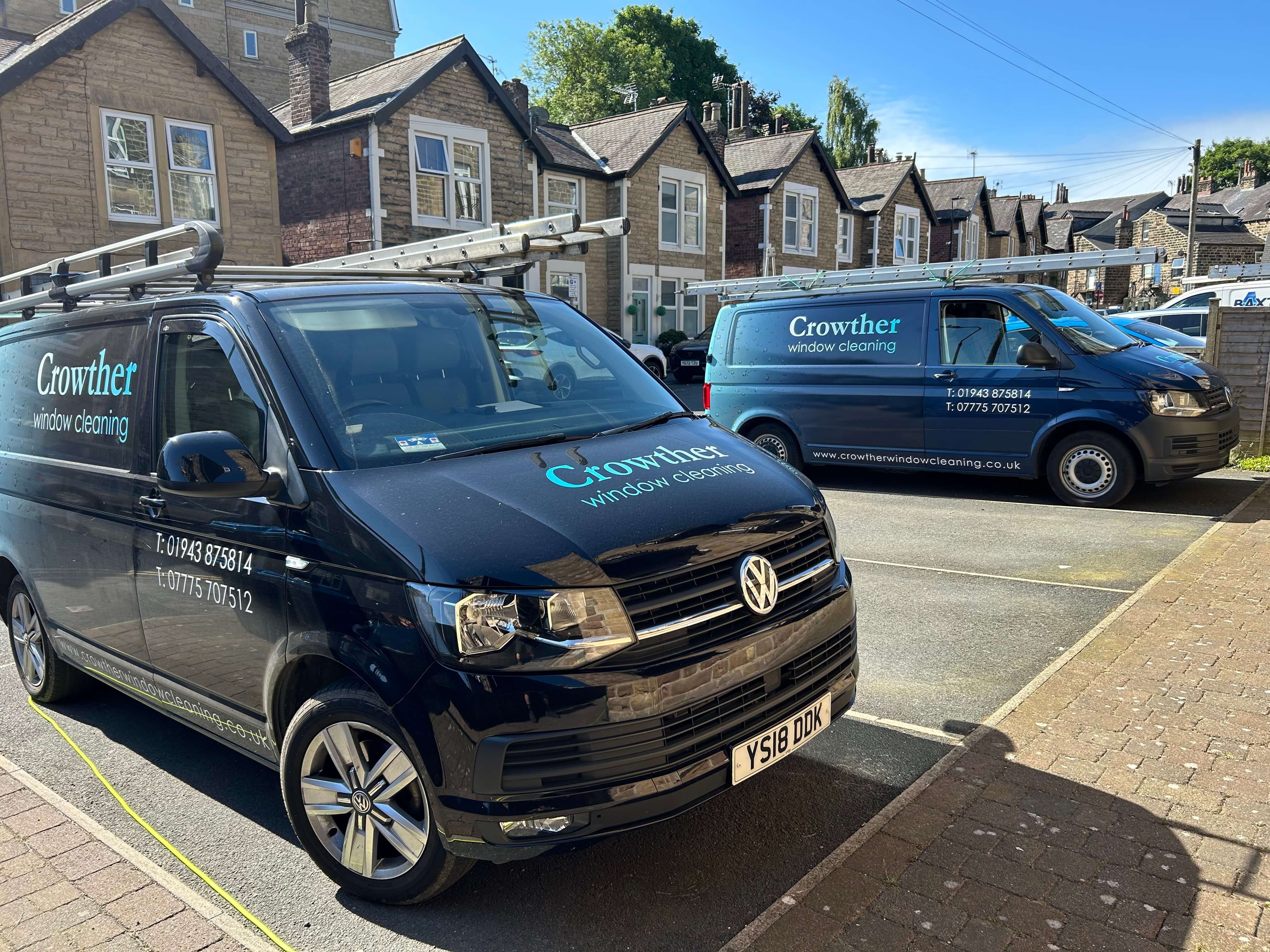 Crowther Window Cleaning Vans parked 