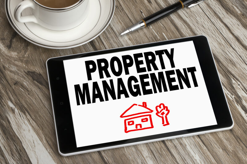 Property management concept displayed on tablet pc