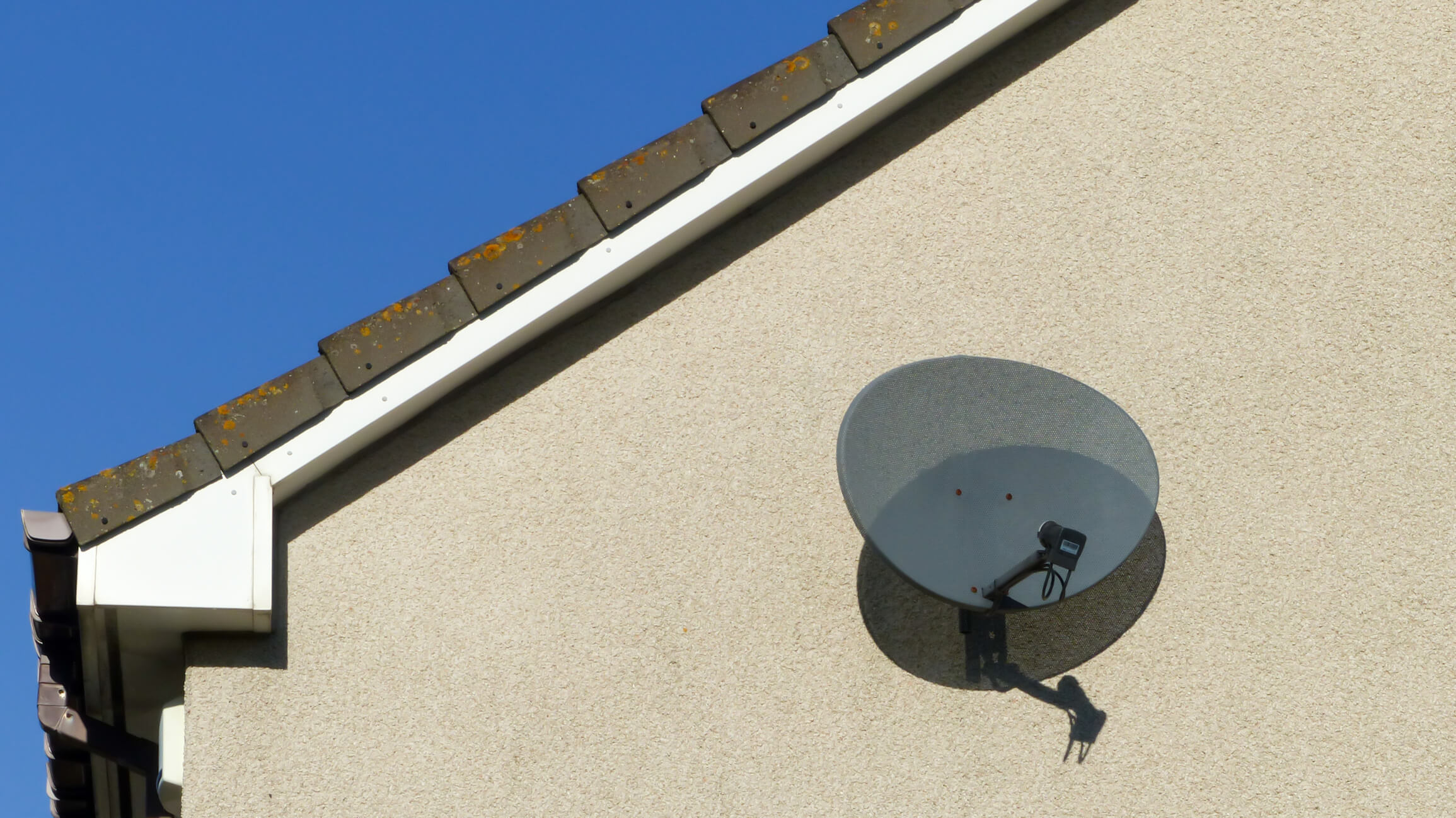 Satellite Dish mounted on wall