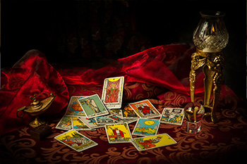 Three tarot cards