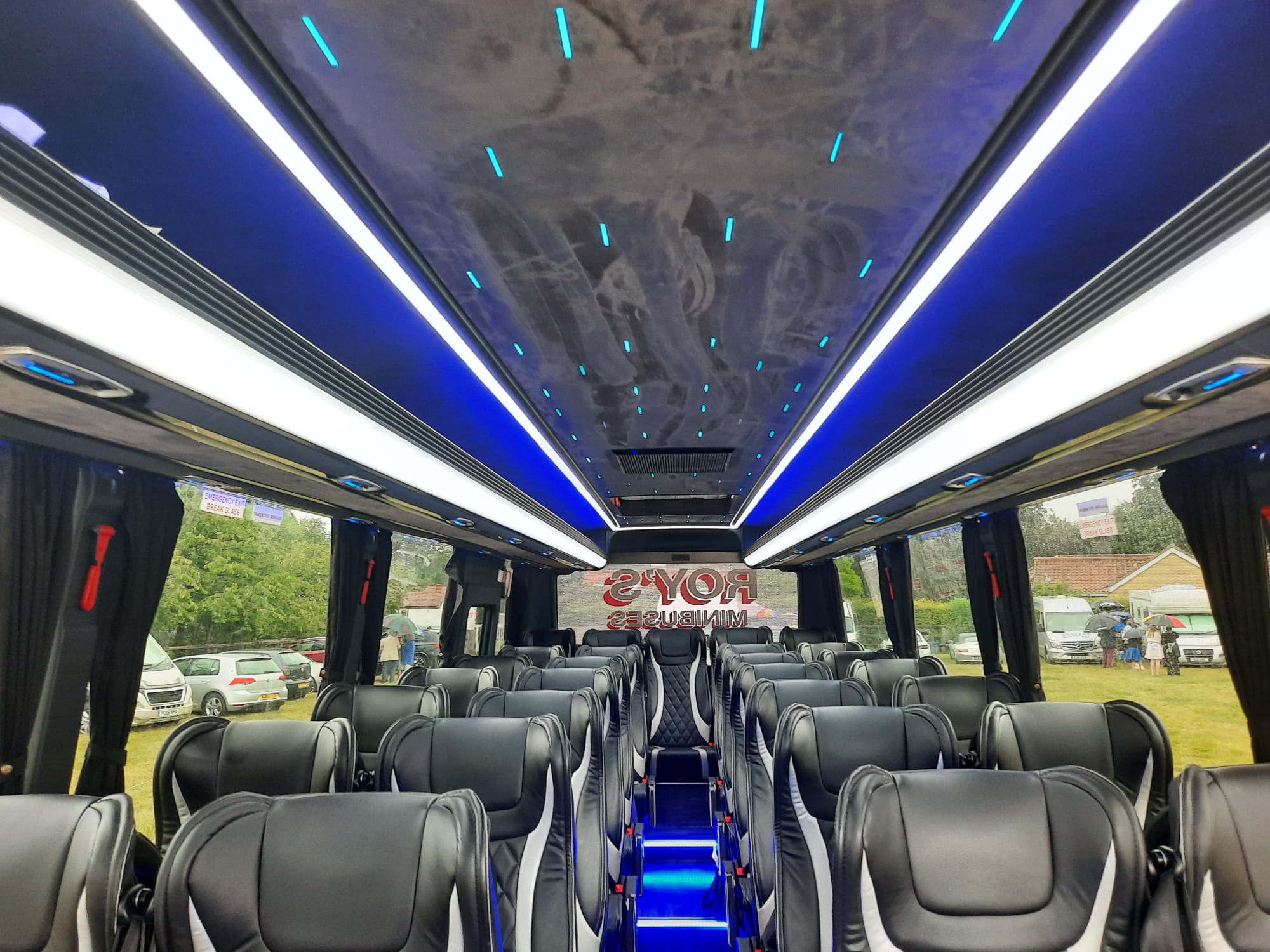 interior of private bus for hire