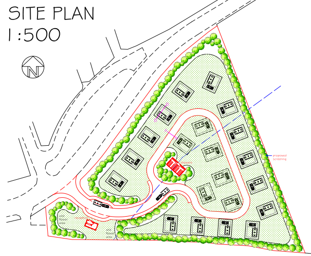 Site plan of a holiday park
