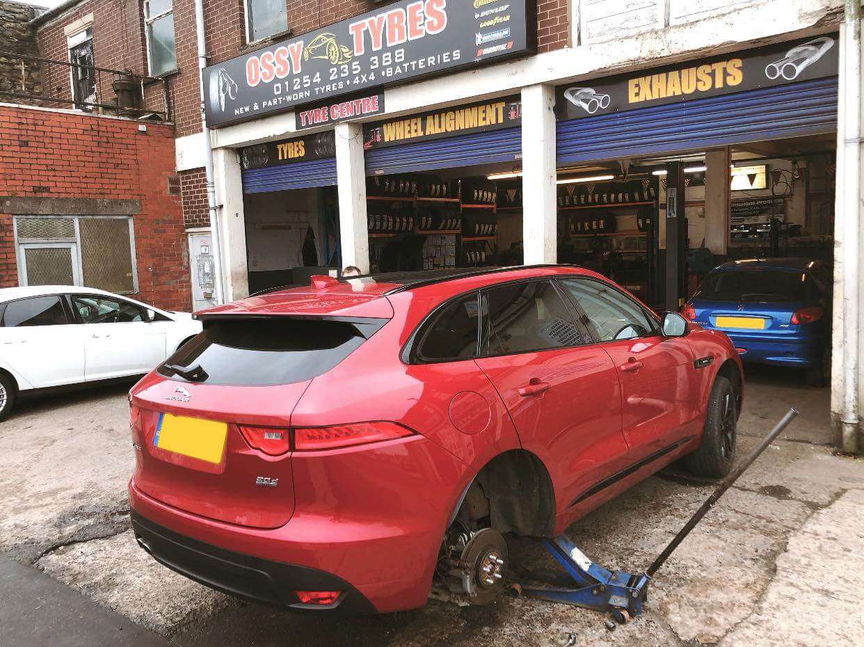 Vehicle having a tyre replaced