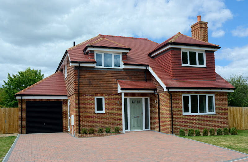 A newly built detached family home ready to move into with driveway and garden in a rural setting in the uk