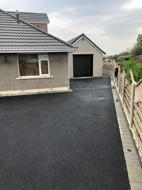 Newly laid driveway