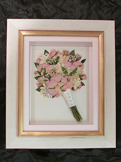 Pressed flowers enclosed in a picture frame
