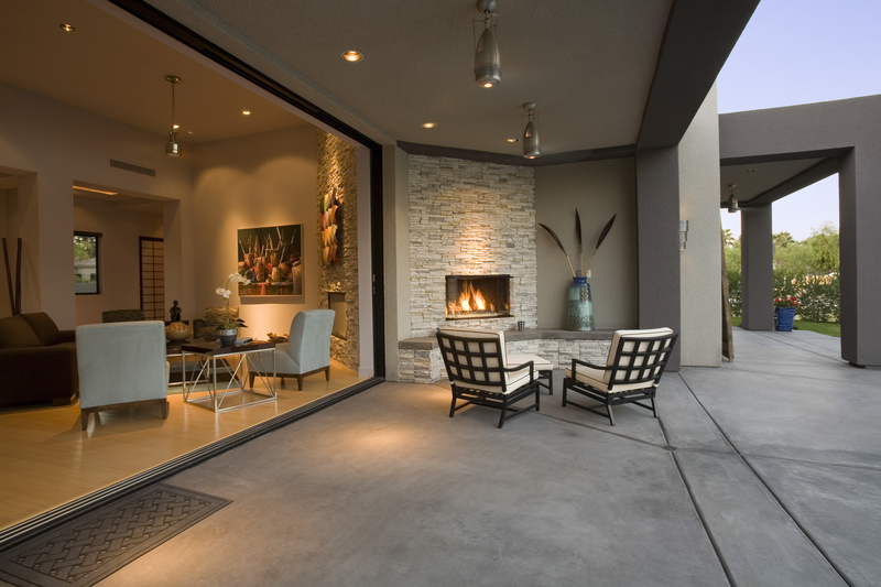 Patio Installation with chairs and fire