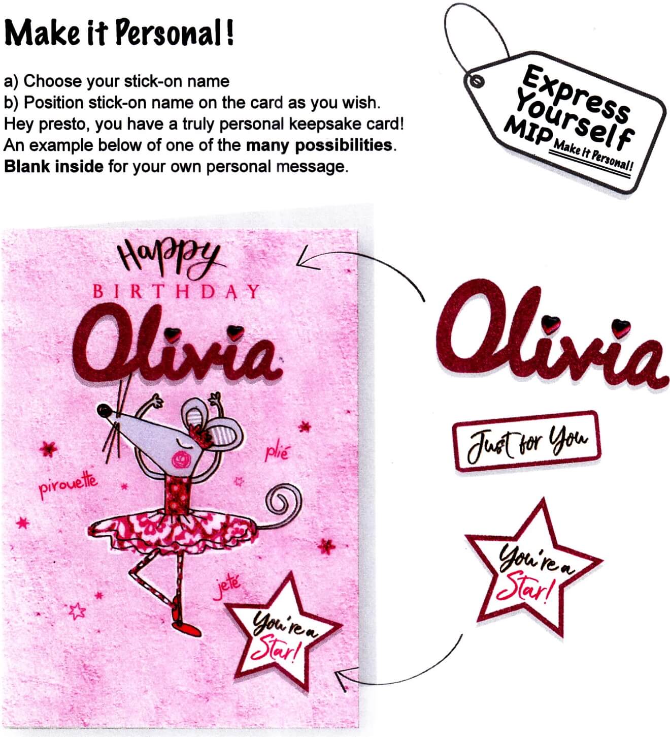 Greeting card for a person named Olivia
