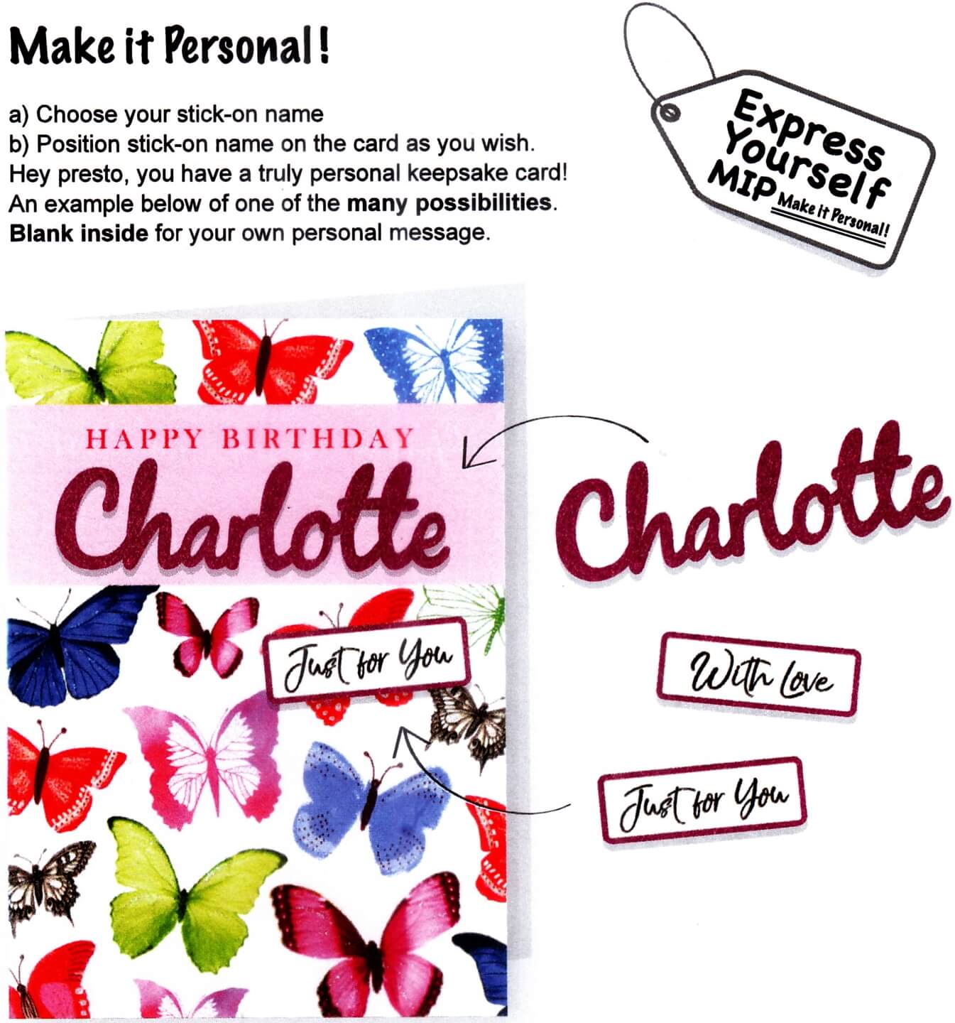 Greeting card for a person named Charlotte