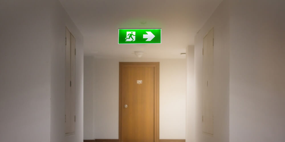 Emergency Exit Green Sign