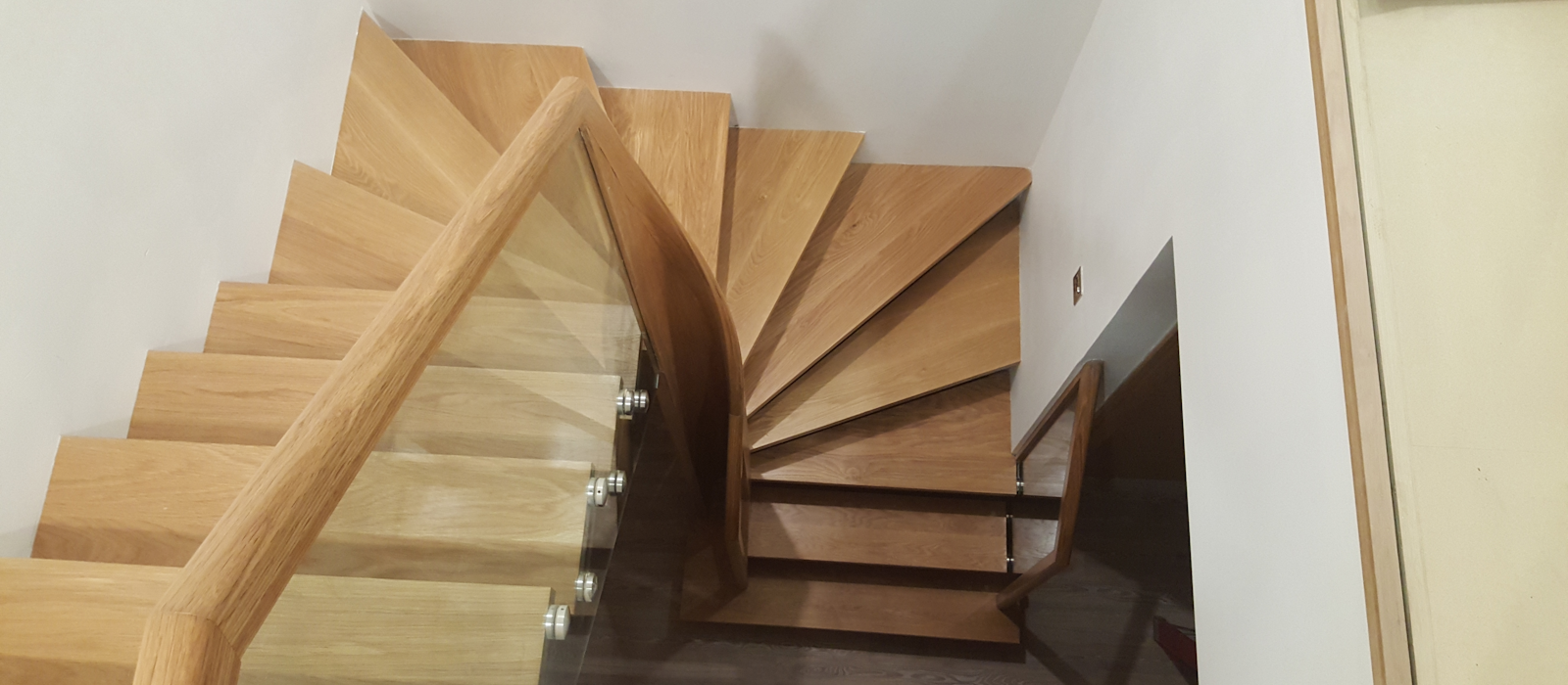 Bespoke Wooden Staircase with Glass Balustrade