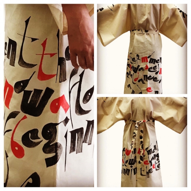 Calligraphy on a Kimono