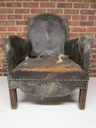 Victorian Studded Leather Armchair, Leather Studded Armchair