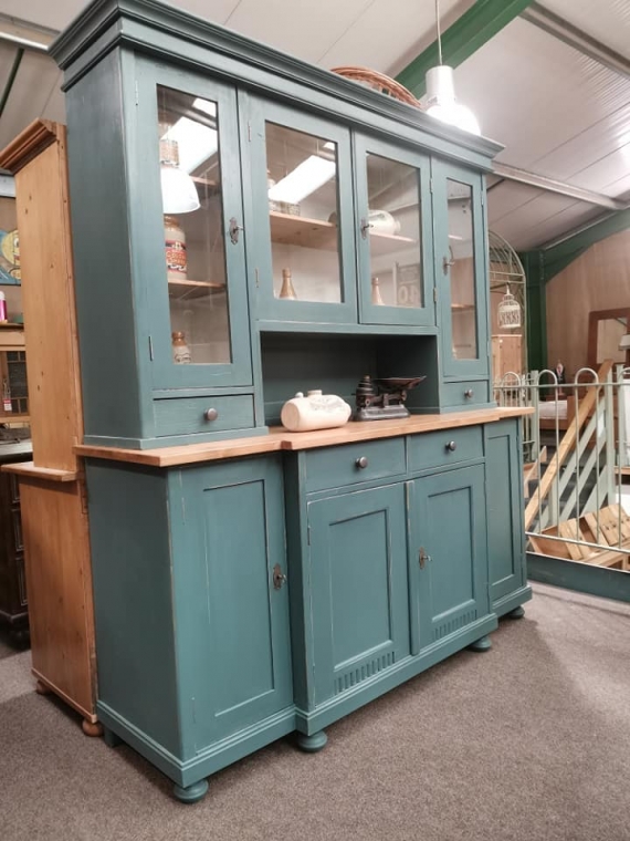 Large antique dutch dresser painted in Inchyra Blue SOLD Pond Cottage