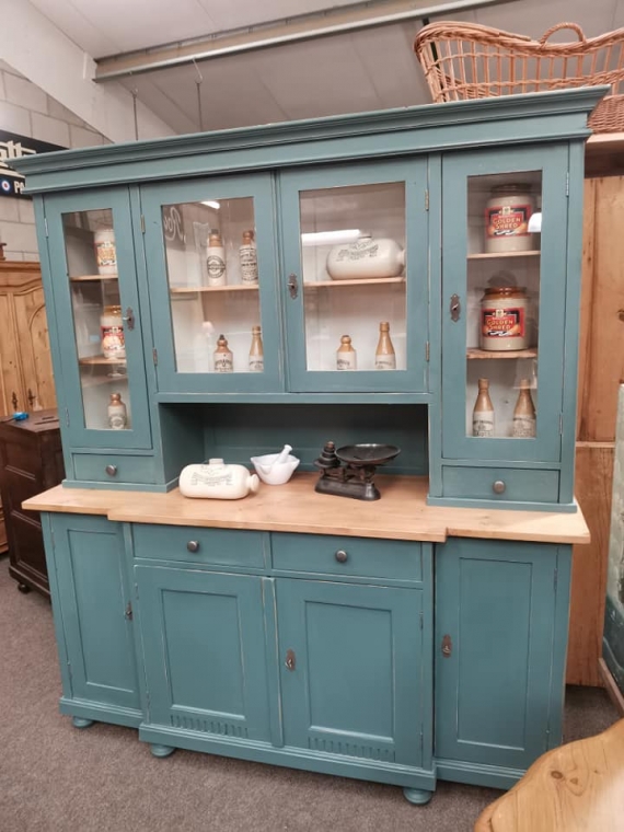 Large antique dutch dresser painted in Inchyra Blue SOLD Pond Cottage