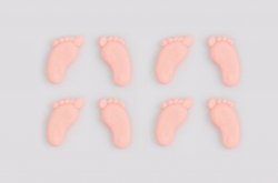 12 x pink footprints 24mm
