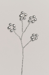 12 x Silver ball flower spray - silver wire