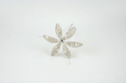 Pearl & Iridescent flower - Silver - 90mm