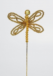 Lace Bead dragonfly - Gold - 55mm