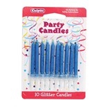 Blue glitter candles
