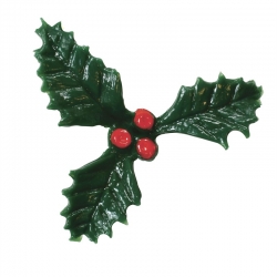 50mm Plastic Holly with Red Berry 