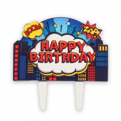 Superhero Happy Birthday Cake Decoration