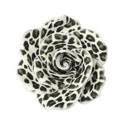Gum paste Black and White  Leopard Print Rose 