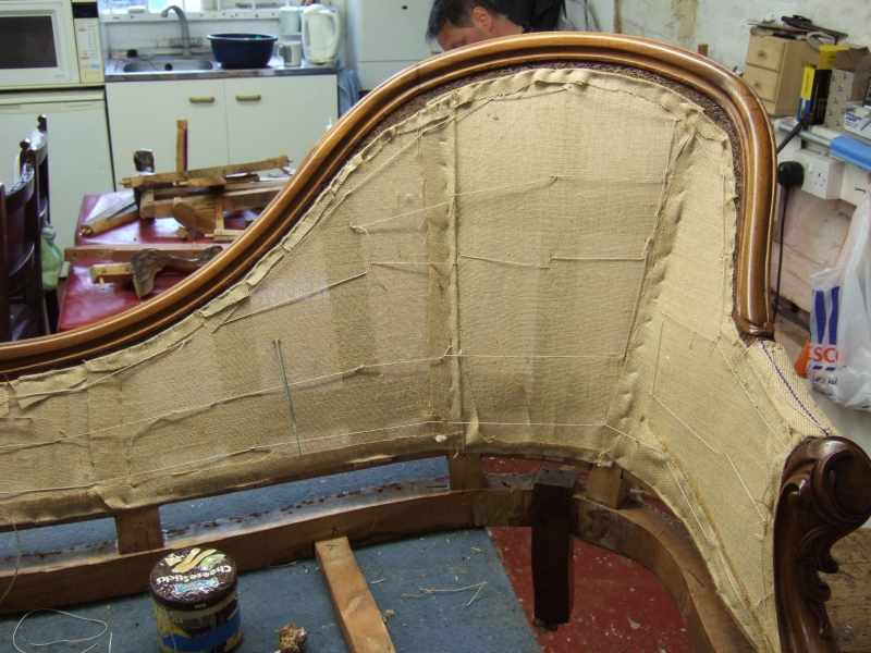 Early stages of the re-upholstering