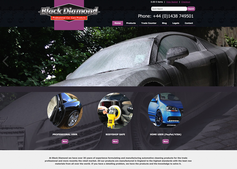 Creation of an e-commerce website for Black Diamond Products
