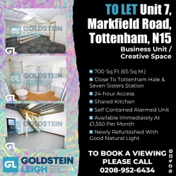Flexi Terms - Creative Space TO LET: Markfield Road, N15