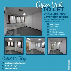 Office TO LET 2nd Floor, Cavendish House, 369 Burnt Oak Broadway, Edgware, Middx, HA8 5AW