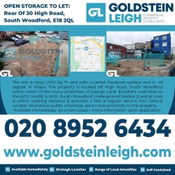 OPEN STORAGE TO LET: High Road, South Woodford, E18