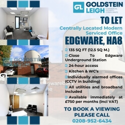 Loads Of Natural Light - Serviced Office - Central Edgware