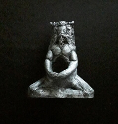 Male Deity Statue, Silver