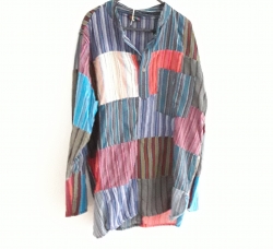 Patchwork Pinstripe Shirt, Hippy, Fair Trade