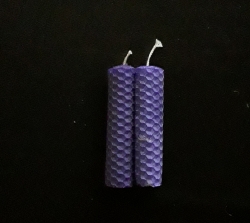 Purple Beeswax Candles, set of 2