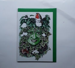 Green Woman Yule Card