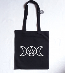 Triple Goddess Tote Bag, Black
