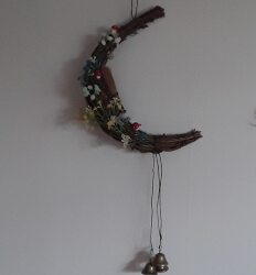 Witch Bells, Crescent Moon and Flowers