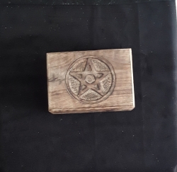 Wooden Tarot Box, Pentacle Design