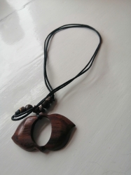 Maori-Style Carved Pendant Necklace jagged oval