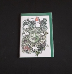 Green Woman Yule Greetings Card