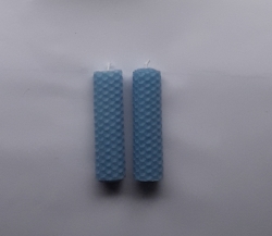 Blue Beeswax Candles, set of 2