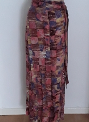 Circles Print Wrap-Around Long Skirt, Fair Trade