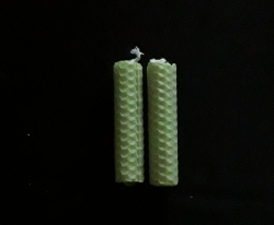 Light Green Beeswax Candles, set of 2