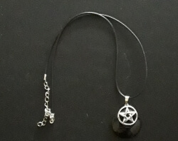 Black Obsidian and Pentacle Necklace