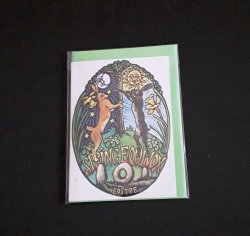 Eostre and Hares Greetings Card