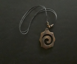 Maori-Style Carved Pendant Necklace spiral