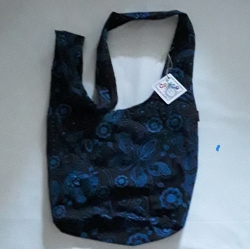 Blue Floral Hippy Shoulder Bag